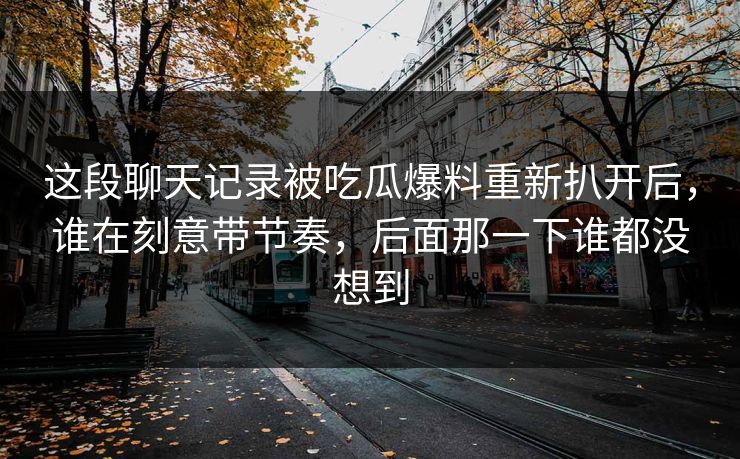 这段聊天记录被吃瓜爆料重新扒开后，谁在刻意带节奏，后面那一下谁都没想到