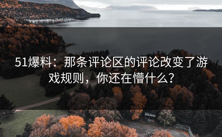 51爆料：那条评论区的评论改变了游戏规则，你还在懵什么？