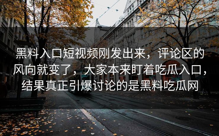 黑料入口短视频刚发出来，评论区的风向就变了，大家本来盯着吃瓜入口，结果真正引爆讨论的是黑料吃瓜网